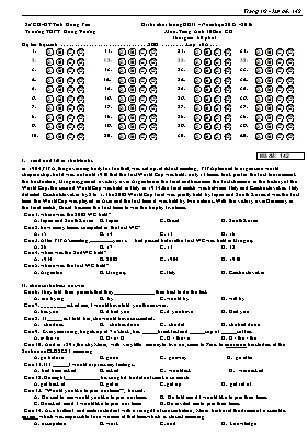 Bộ đề thi chất lượng học kỳ II môn Tiếng Anh Lớp 10 (Ban cơ bản) - Năm học 2015-2016 - Trường THPT Hùng Vương